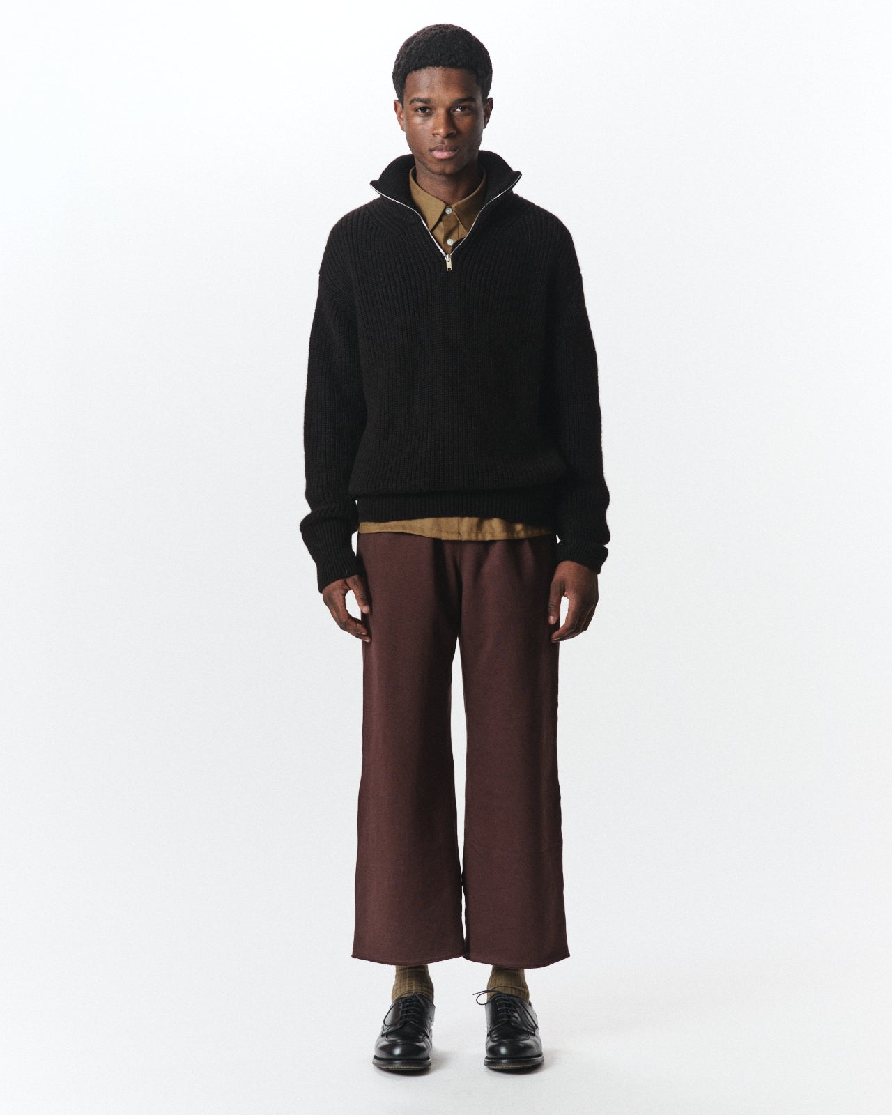 Organic Cotton Heavy Fleece / Wide Gym Pants, Dark Brown