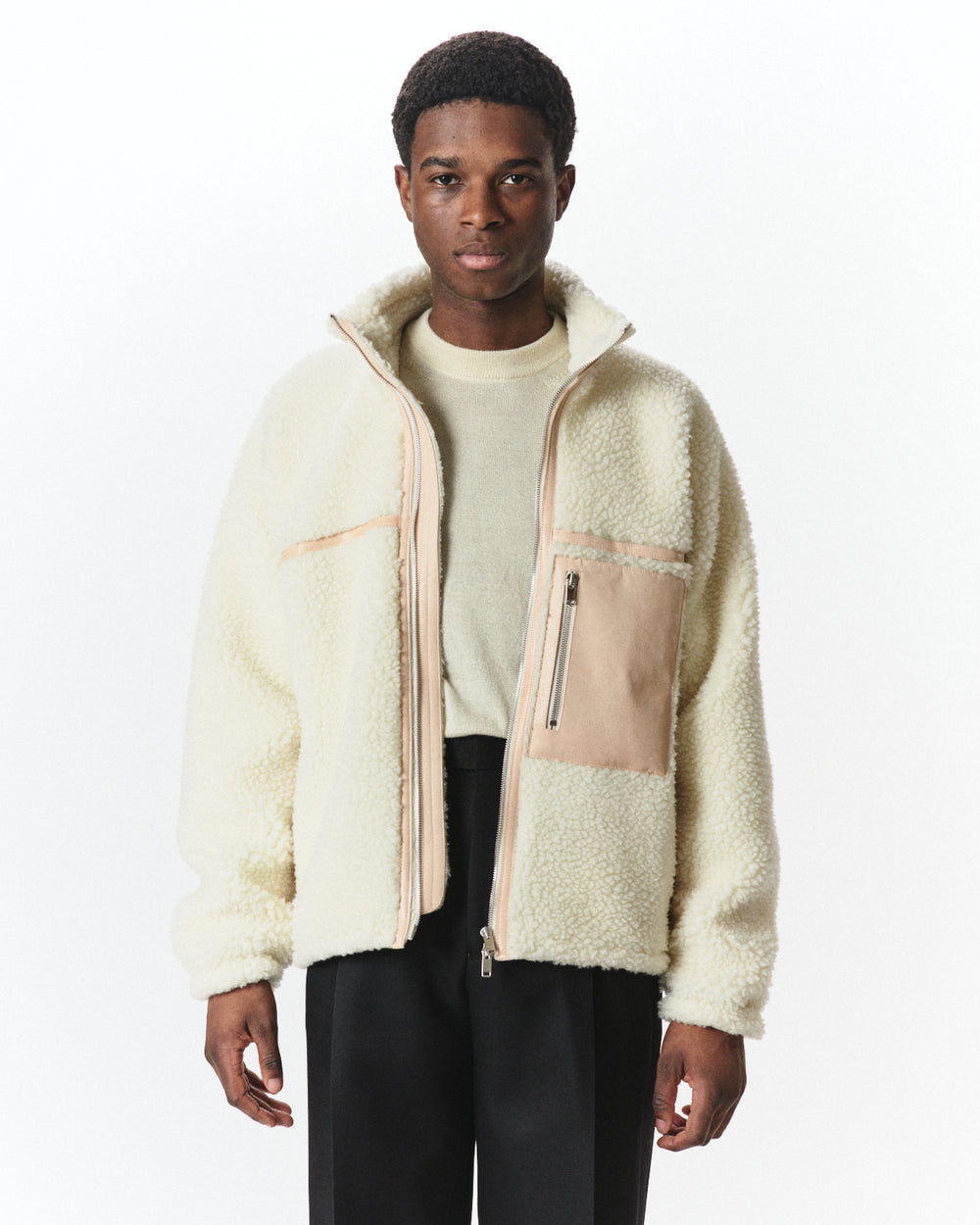 ロッキーメリノシープボア / レトロカーディガン, Off White