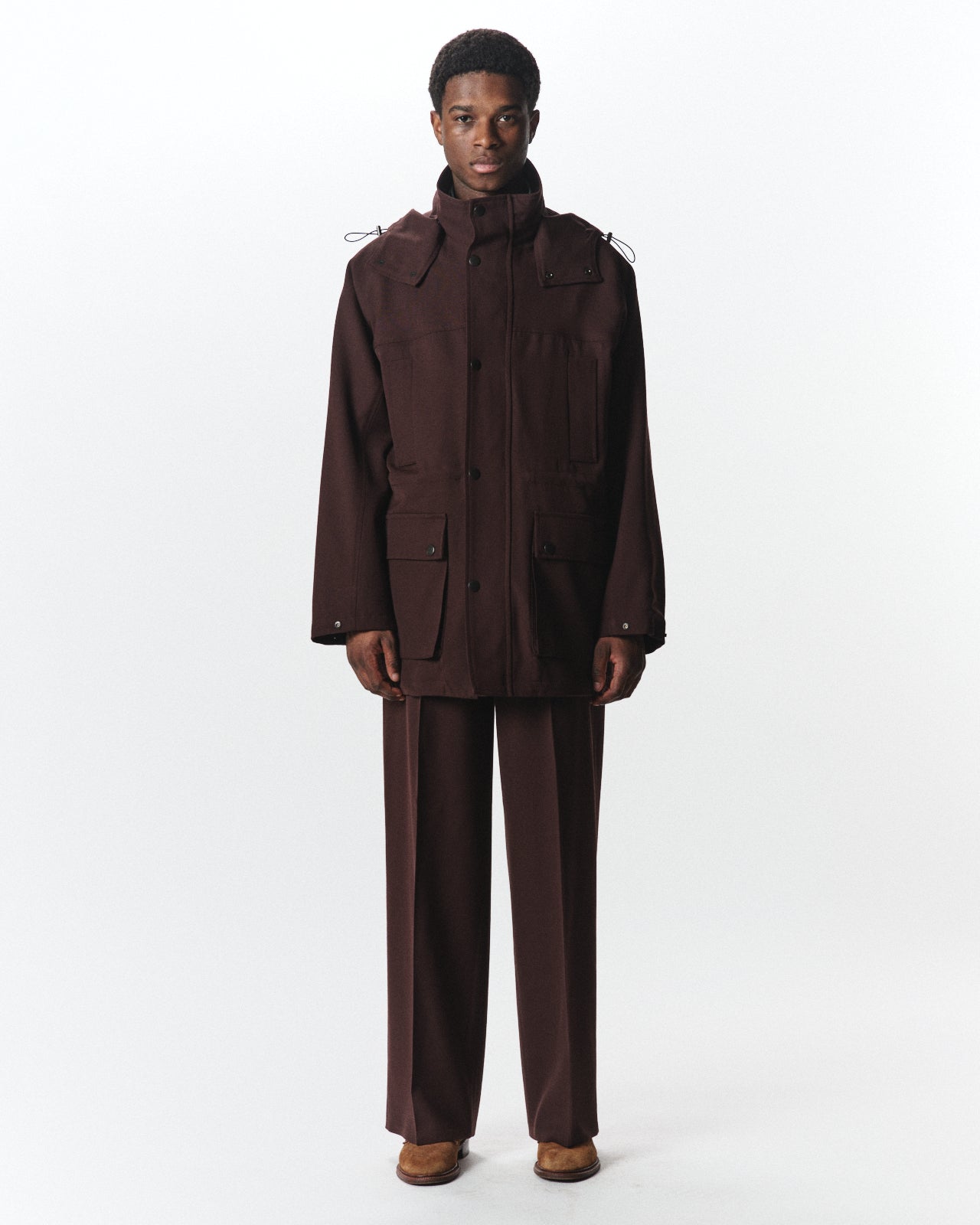 Organic Wool Survival Cloth / Mountain Parka, Dark Brown