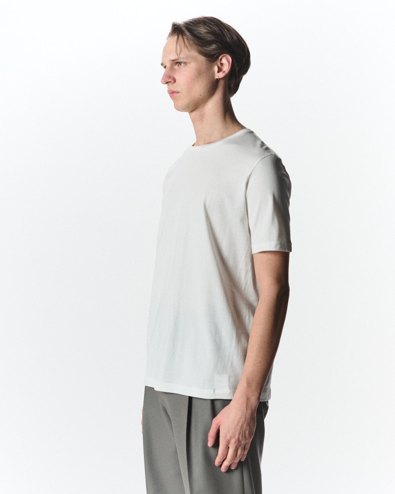 オーガニックGIZA 60/2丸胴天竺 / ショートスリーブTee, White