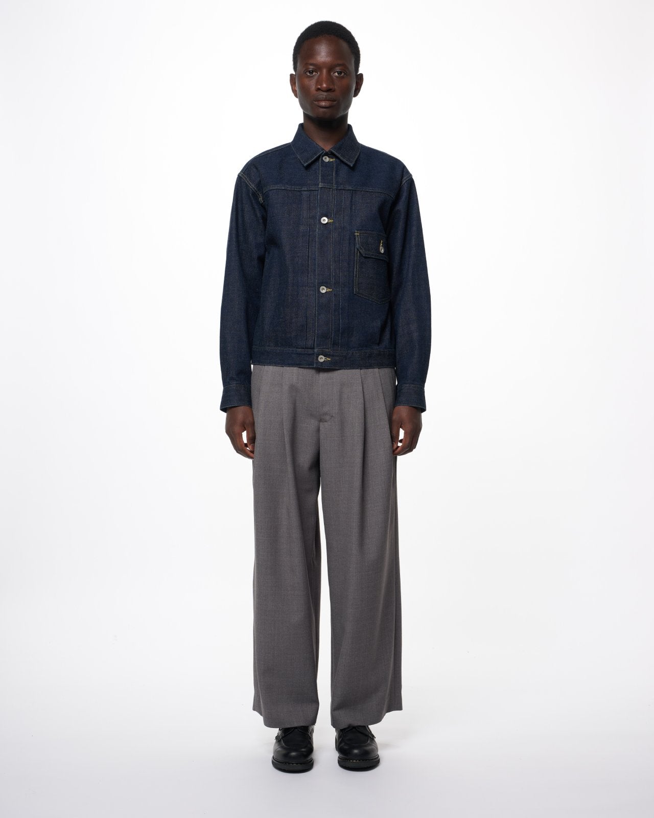 Organic Cotton 13.5oz Selvedge Denim / Type-1 Denim Jacket, Indigo O.W