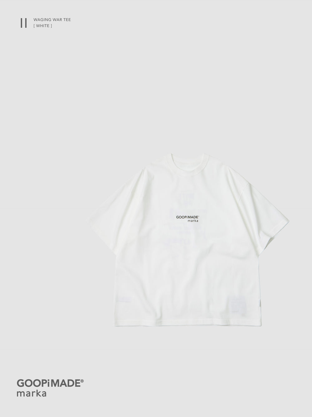 【GOOPiMADE x marka】 II / Waging War Tee, White