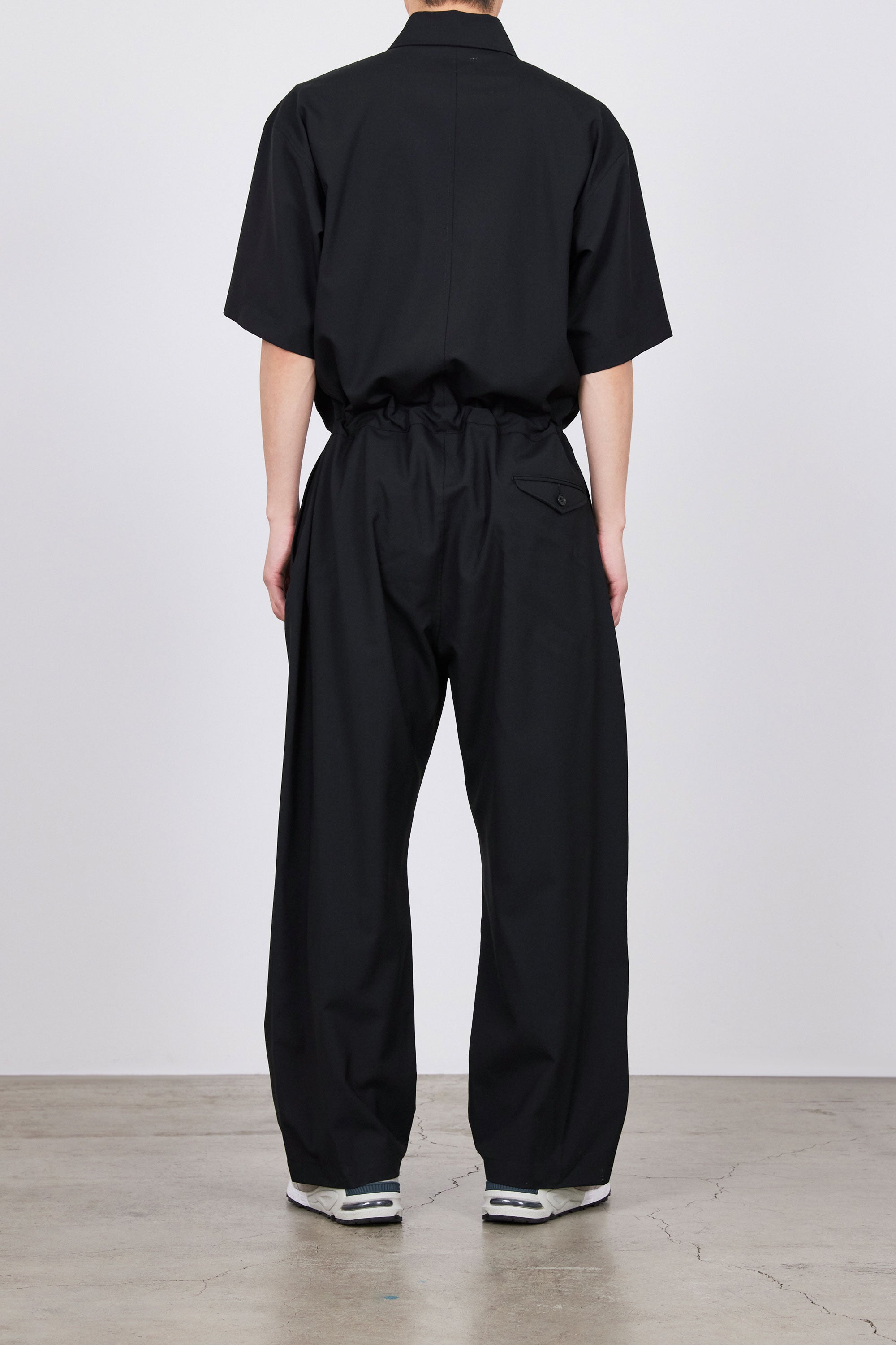 オーガニックウール 2/80 トロピカル / オールインワン S/S, Black