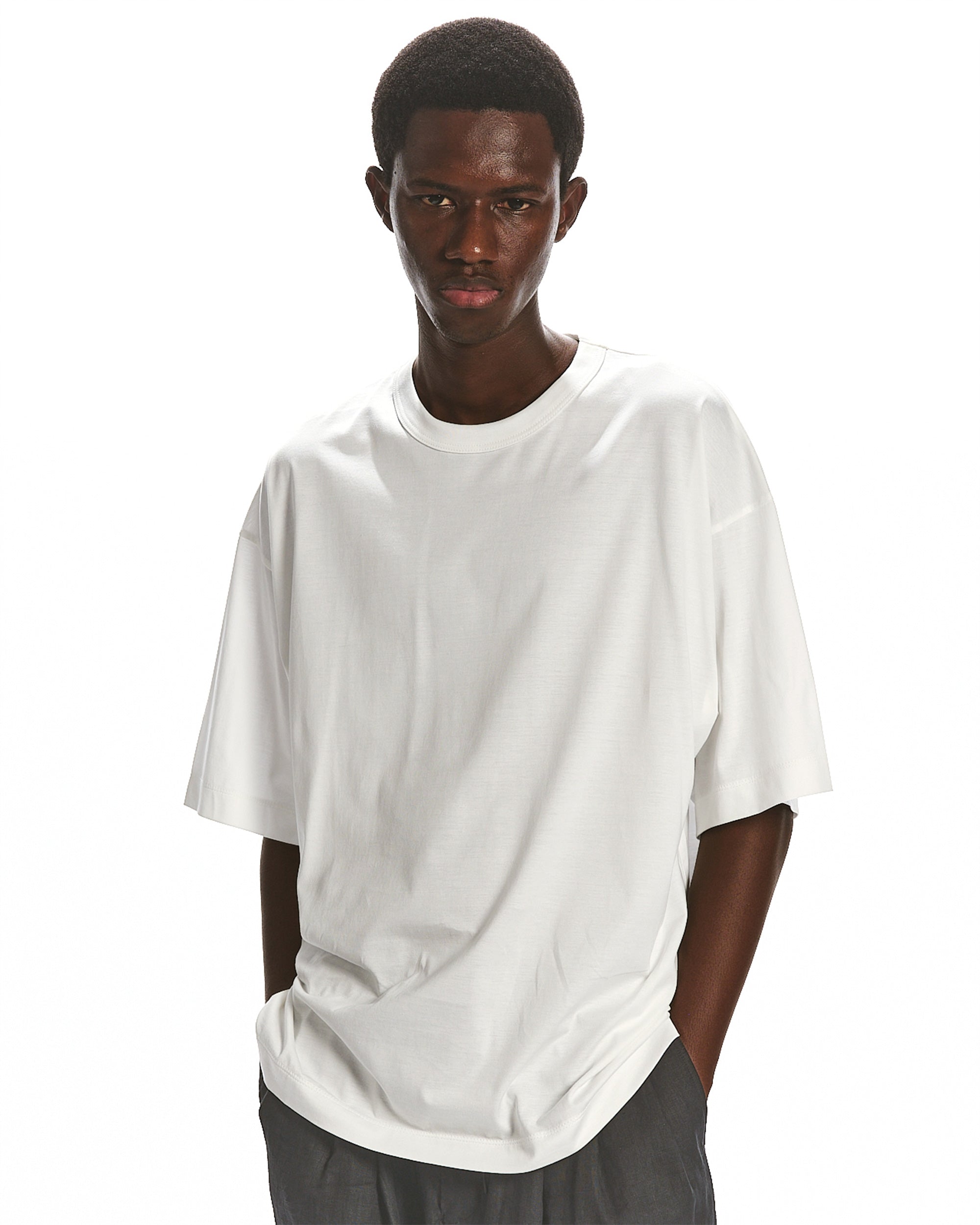 オーガニックGIZA 80/2天竺 / コンフォートフィットTee, White