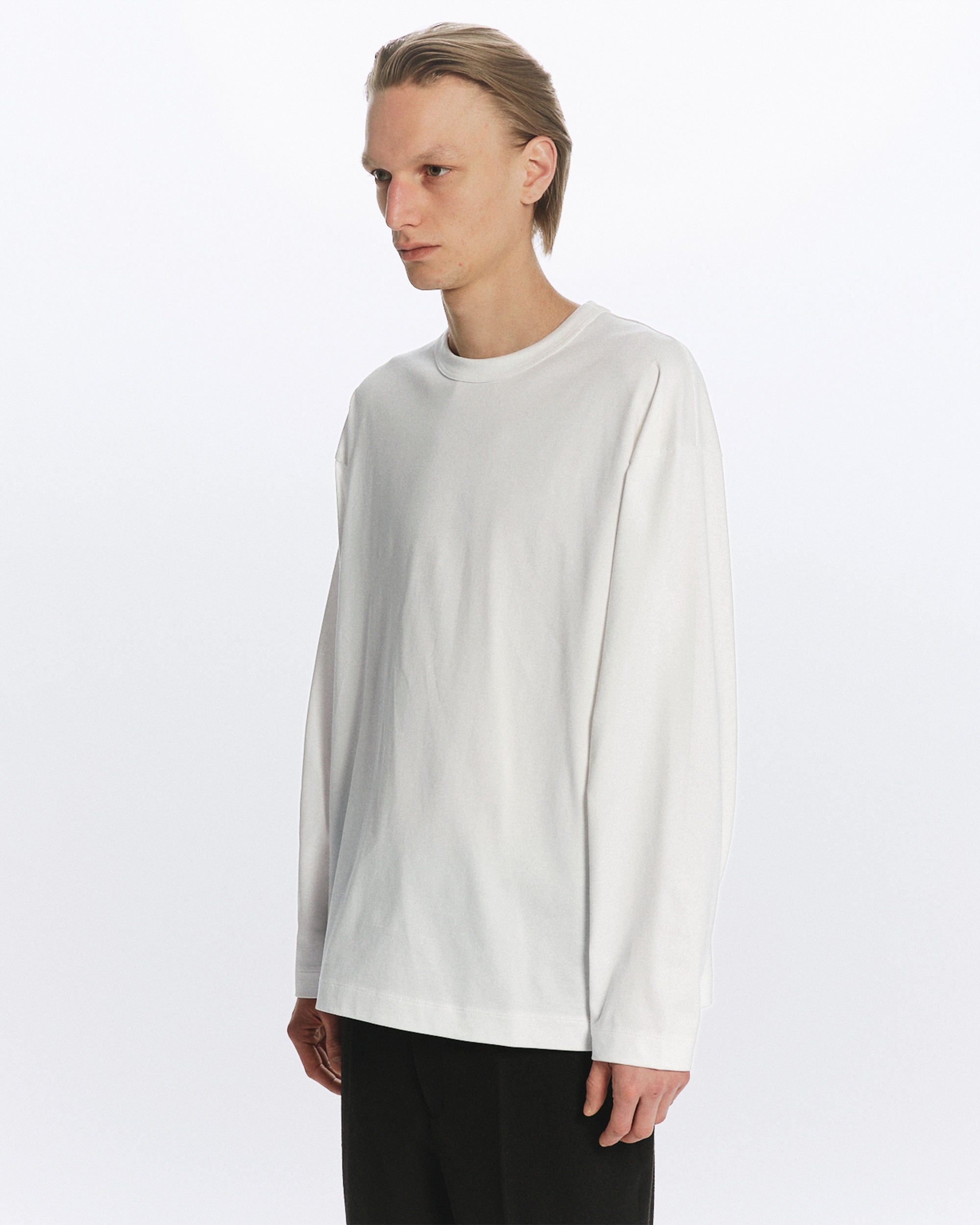 オーガニックGIZA 60/3 サバイバル天竺 / コンフォートフィットL/S Tee, White