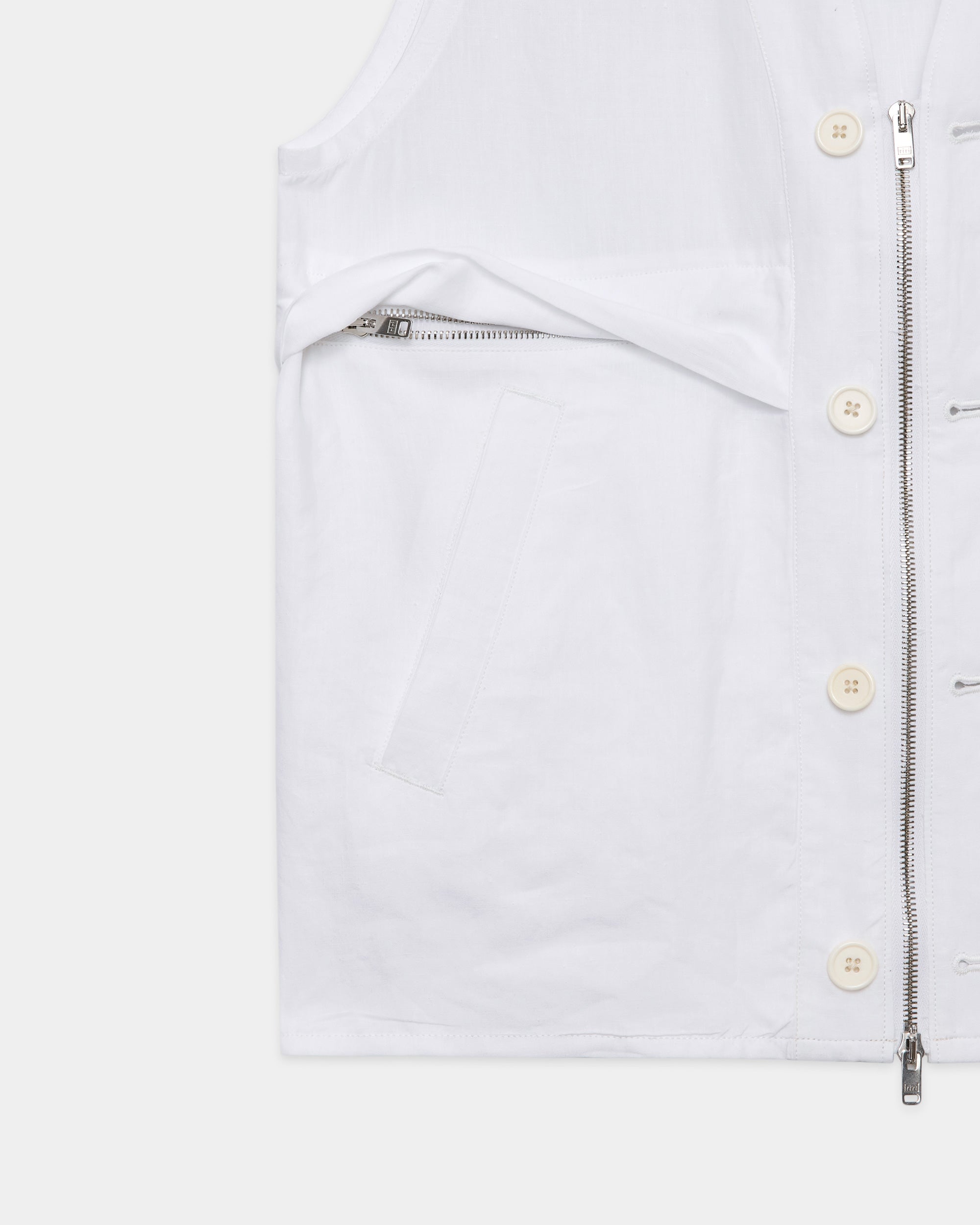 80/1ヘンプタイプライター / ウェストコート, White