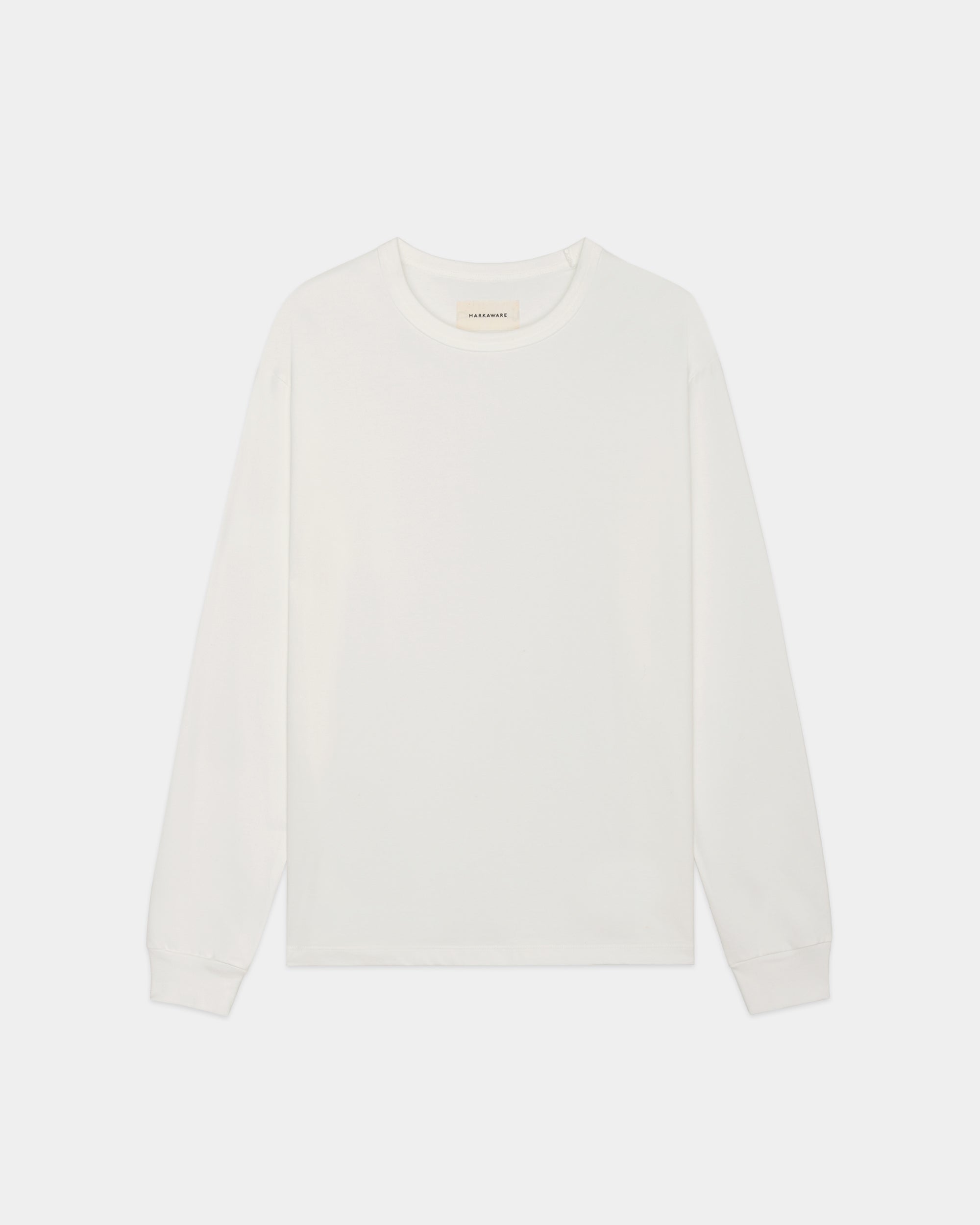 オーガニックGIZA 60/3天竺 サバイバルクロス® / L/SリラックスフィットTee, White