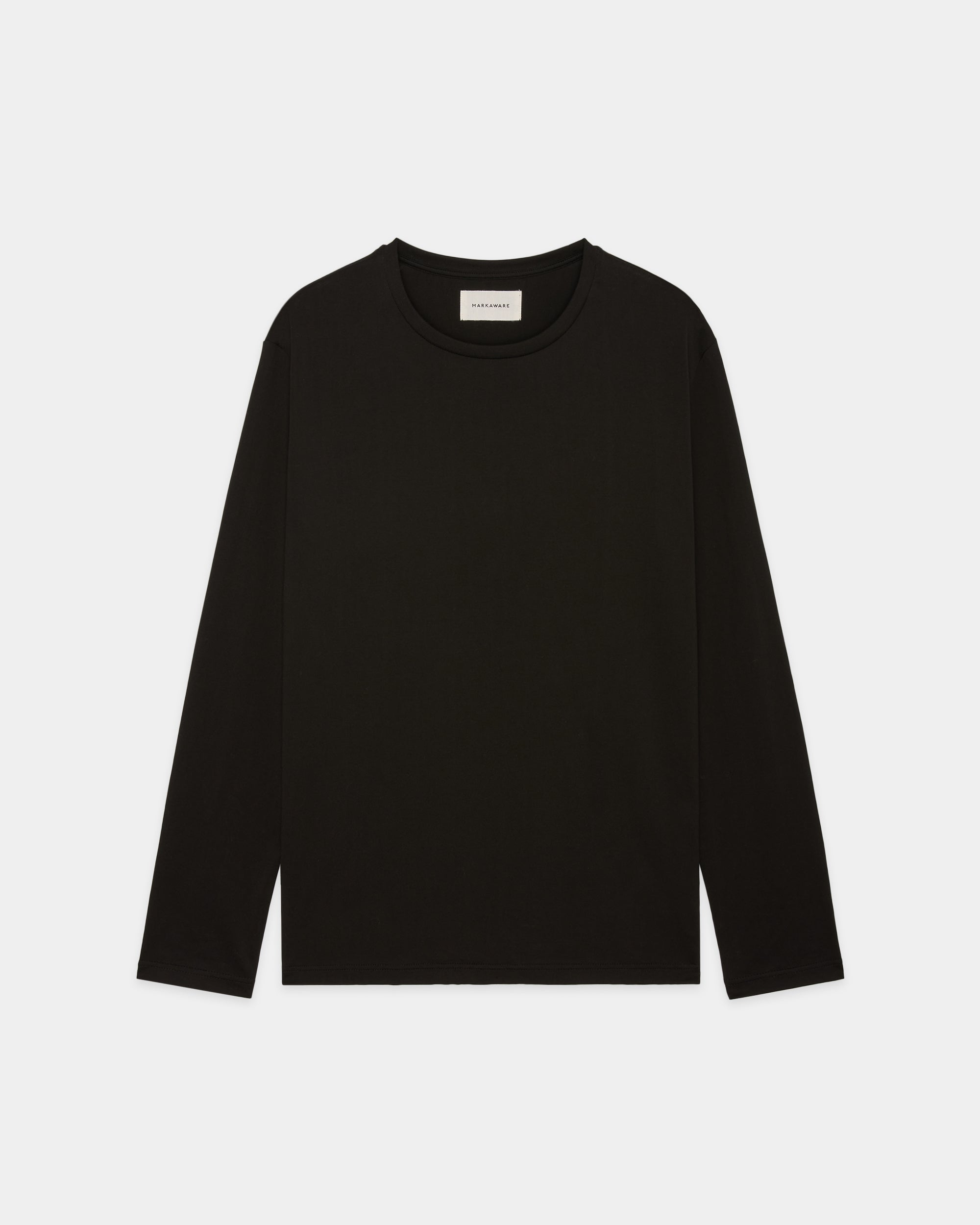 オーガニックGIZA 60/2丸胴天竺 / ロングスリーブTee, Black