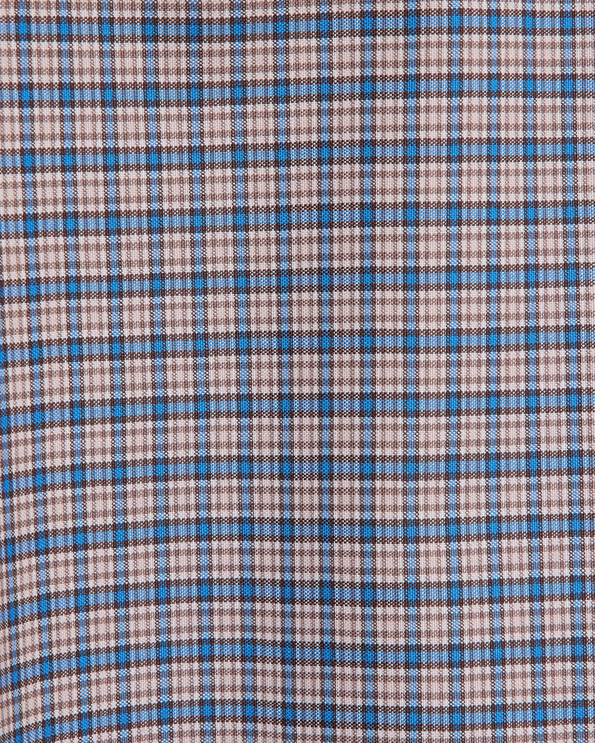 スーパー160s 防縮ウールオックスフォード / スクエアシャツ, Brown Check