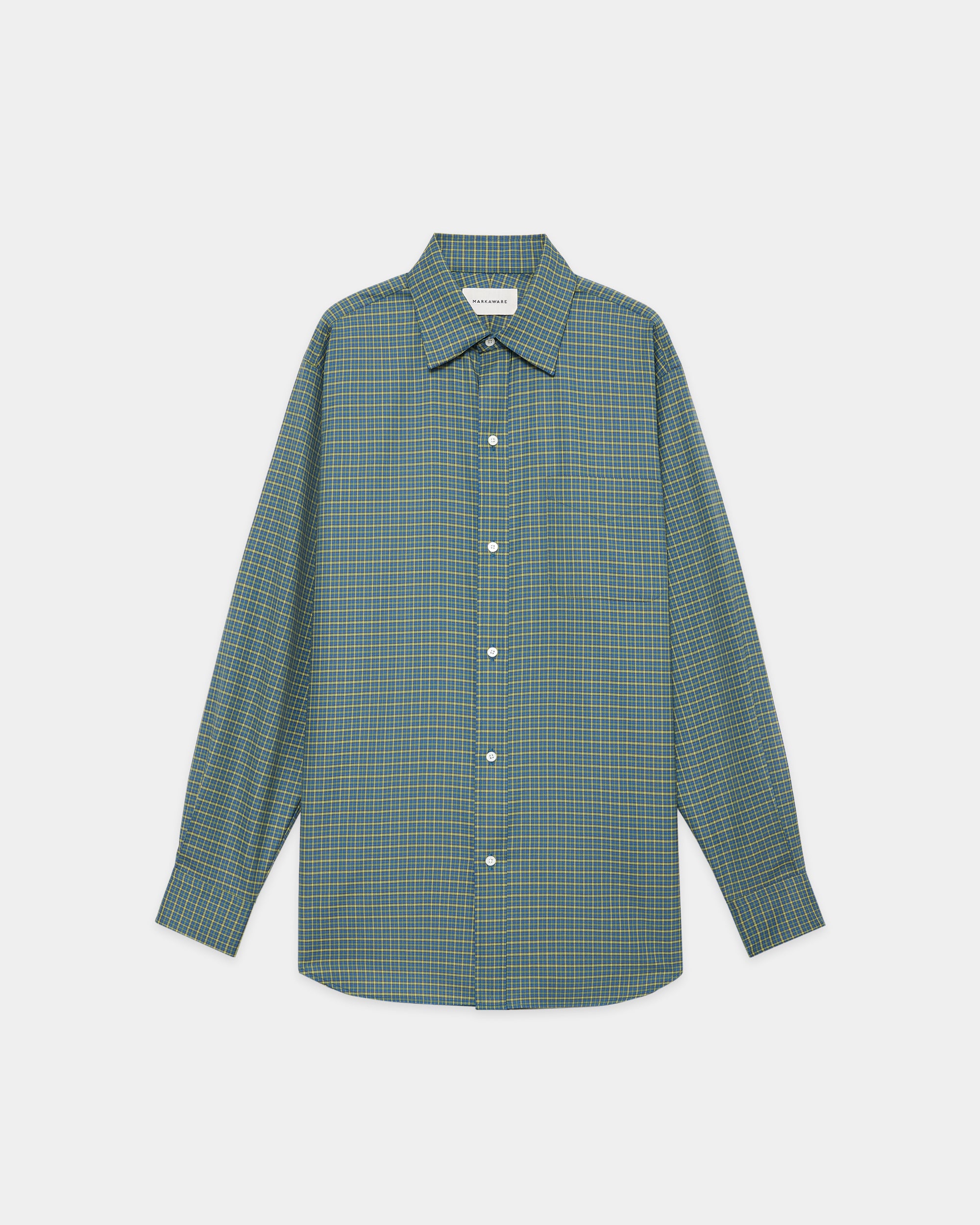 スーパー160s 防縮ウールオックスフォード / レギュラーフィットドレスシャツ, Green Check