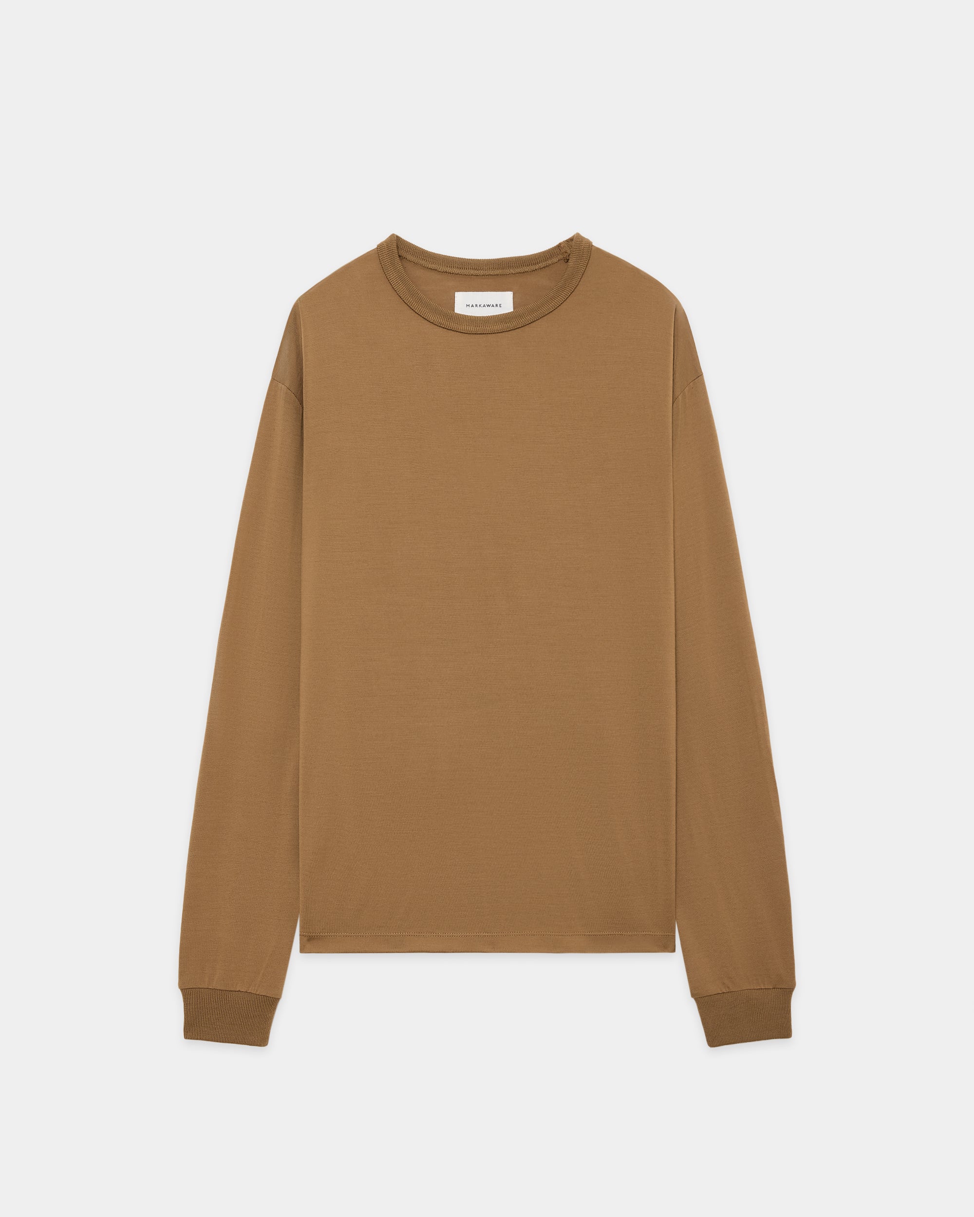 スーパー160sウール 防縮天竺 / リラックスドフィットL/S Tee, Coyote