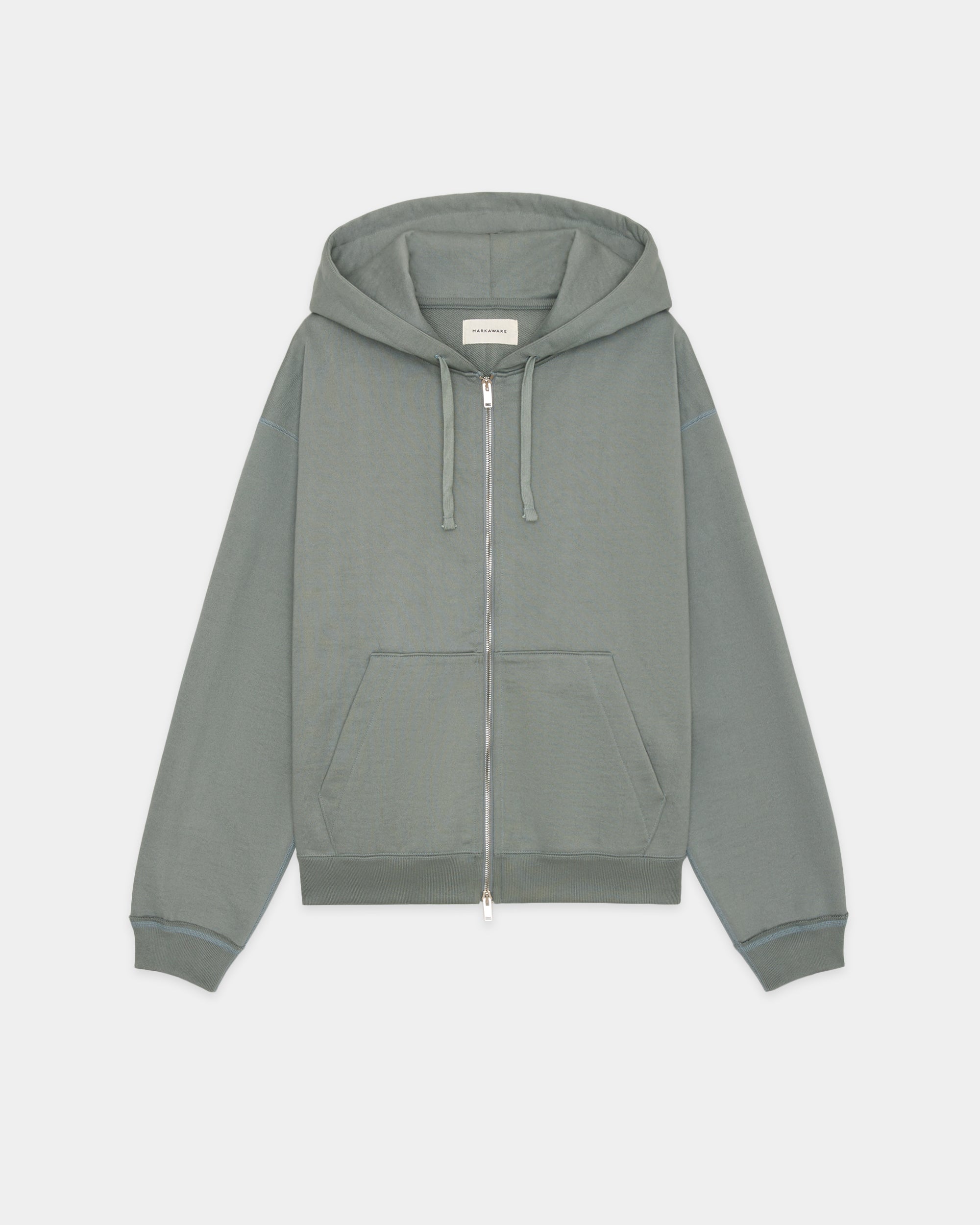 Organic Cotton Heavy Fleece / Comfort Zip Parka, Sage Green