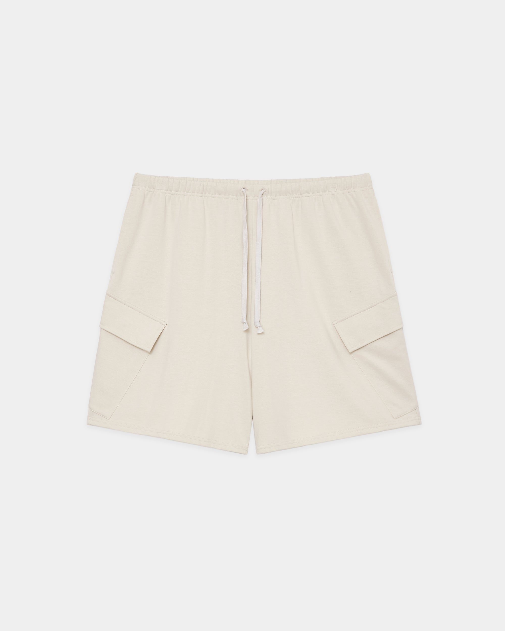 リサイクルスビンオーガニックコットン度詰め天竺 / カーゴショーツ, Off White