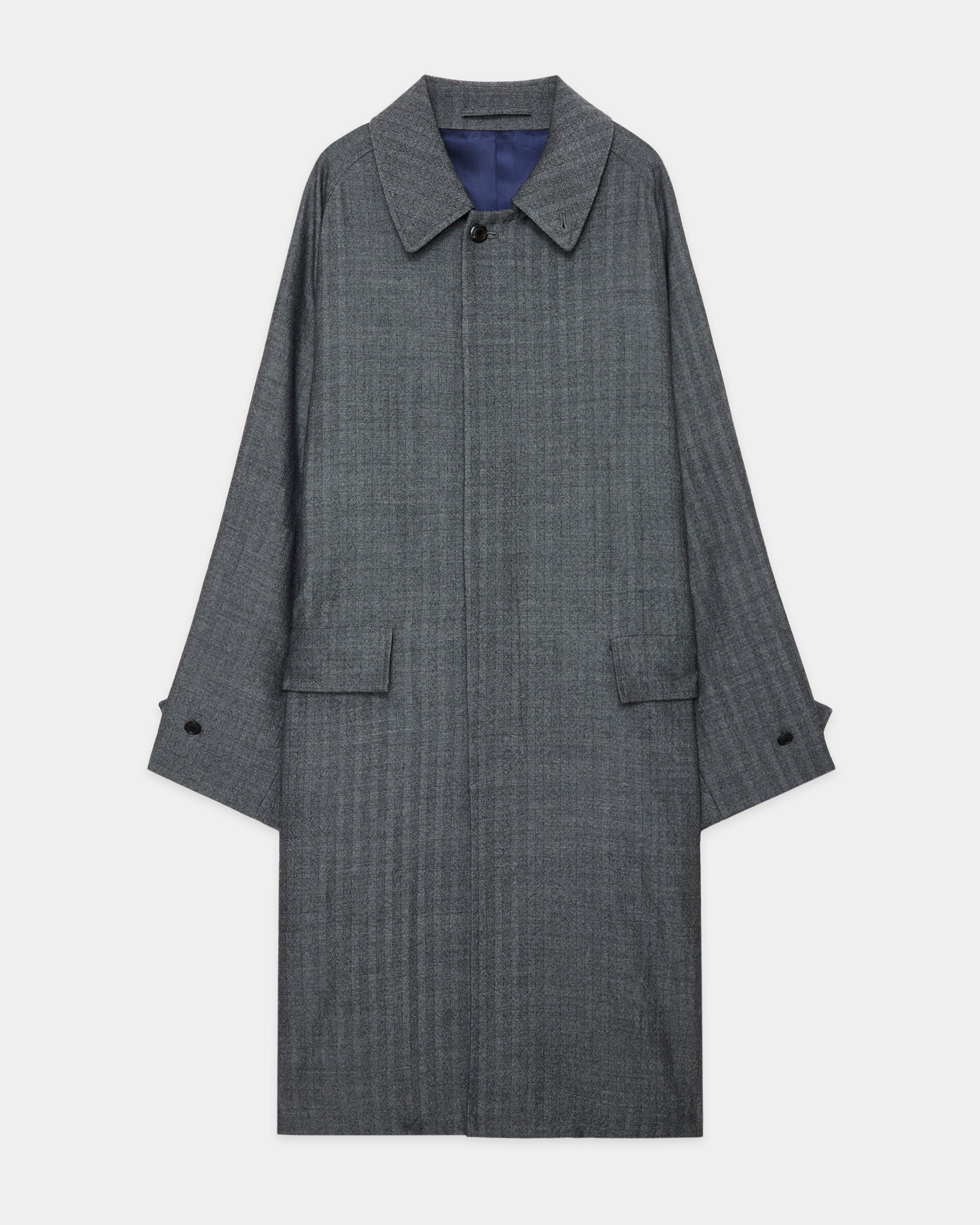 ウールサージ ワッシャータンブラー / ラグランスリーブコート, Herringbone