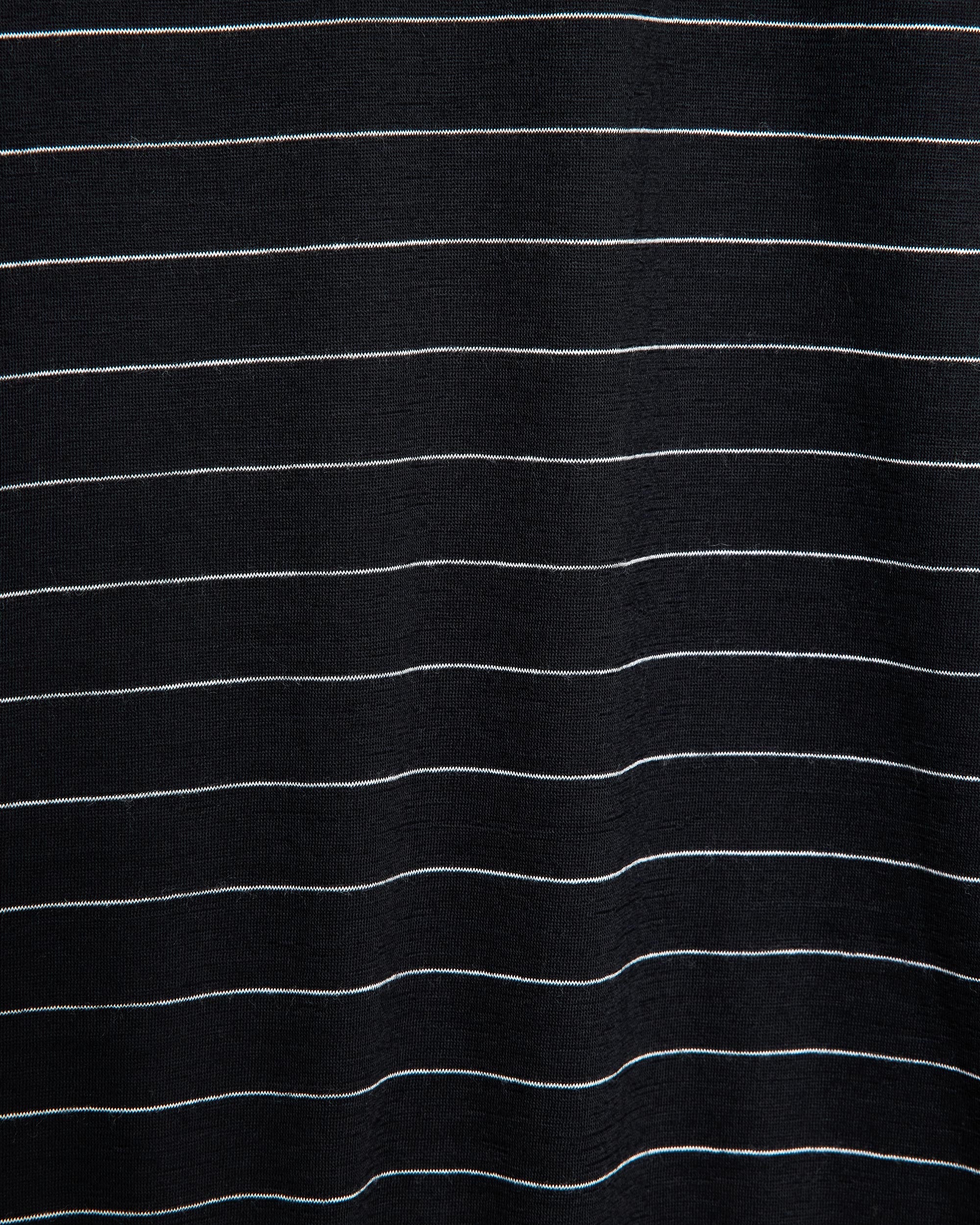 Super 120s ウォッシャブルウール天竺 / クルーネックL/S Tee, Black Border