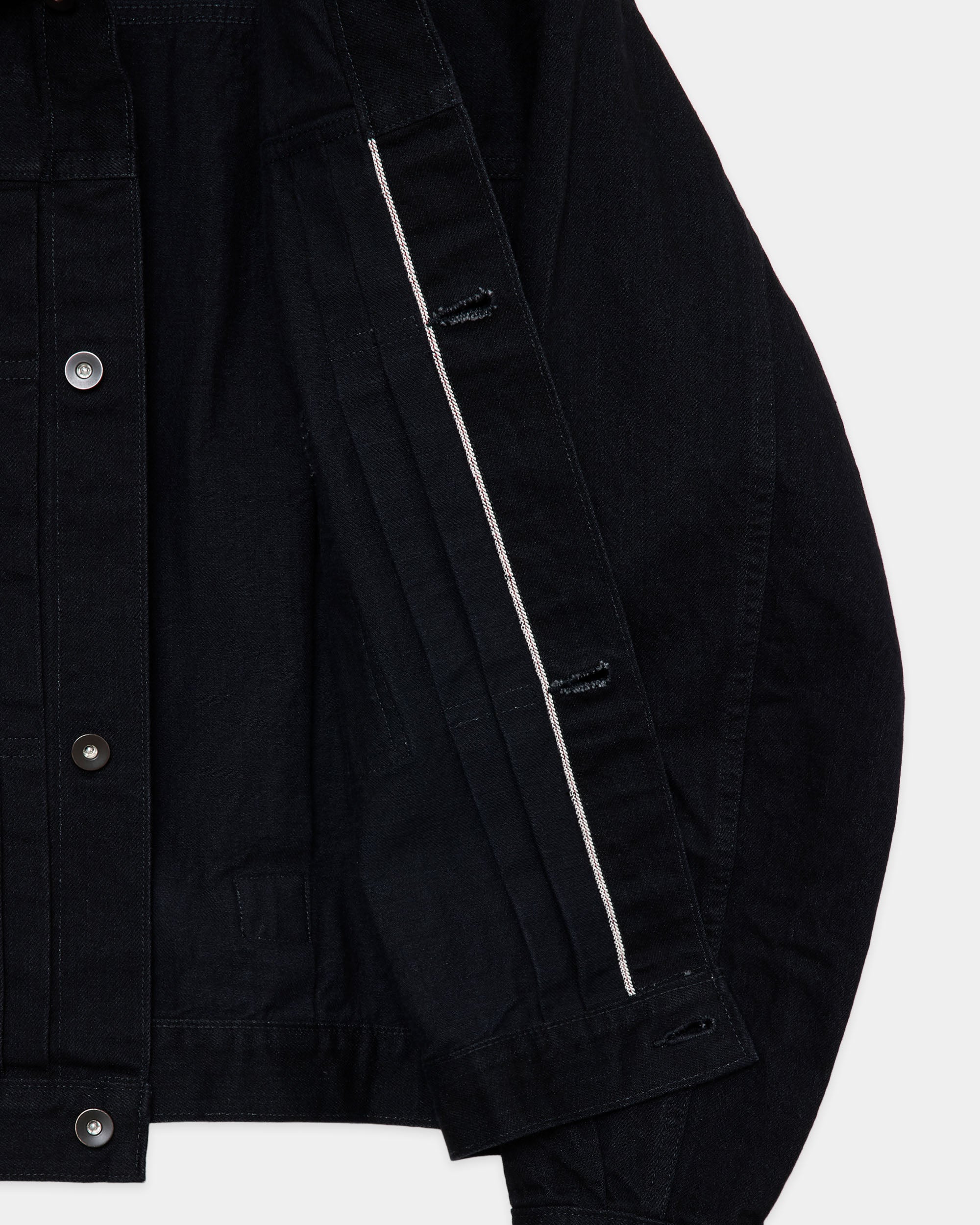 Organic Cotton 13.5oz Selvedge Denim / Type-1 Denim Jacket, Black O.W