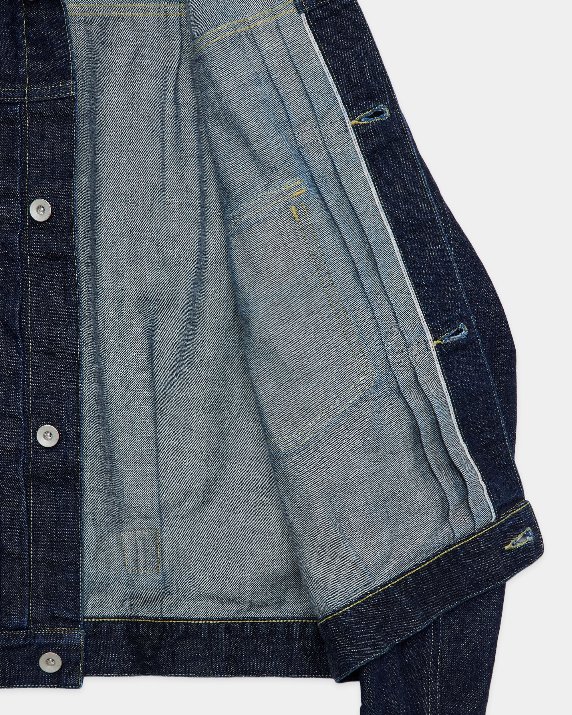 Organic Cotton 13.5oz Selvedge Denim / Type-1 Denim Jacket, Indigo O.W