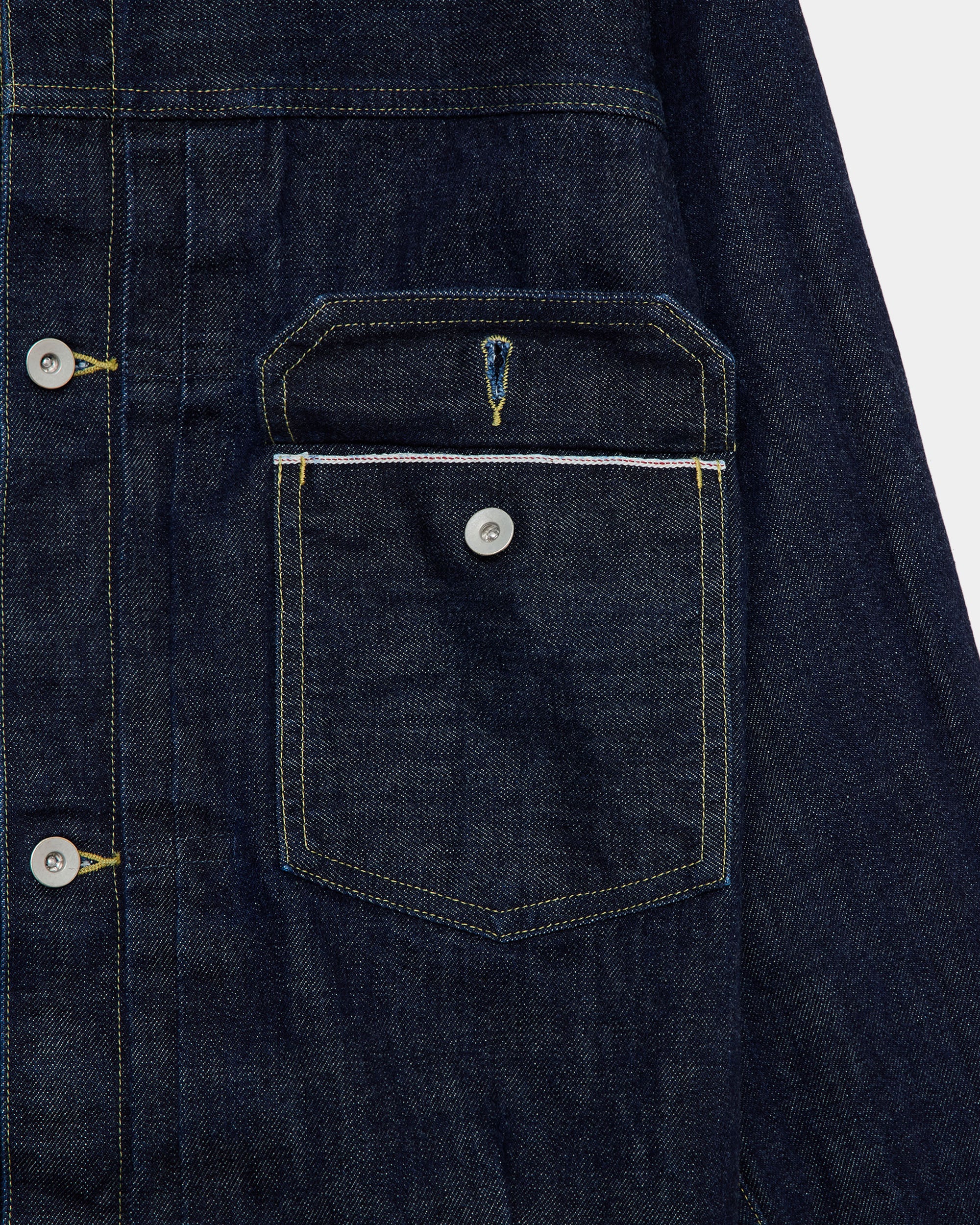 Organic Cotton 13.5oz Selvedge Denim / Type-1 Denim Jacket, Indigo O.W