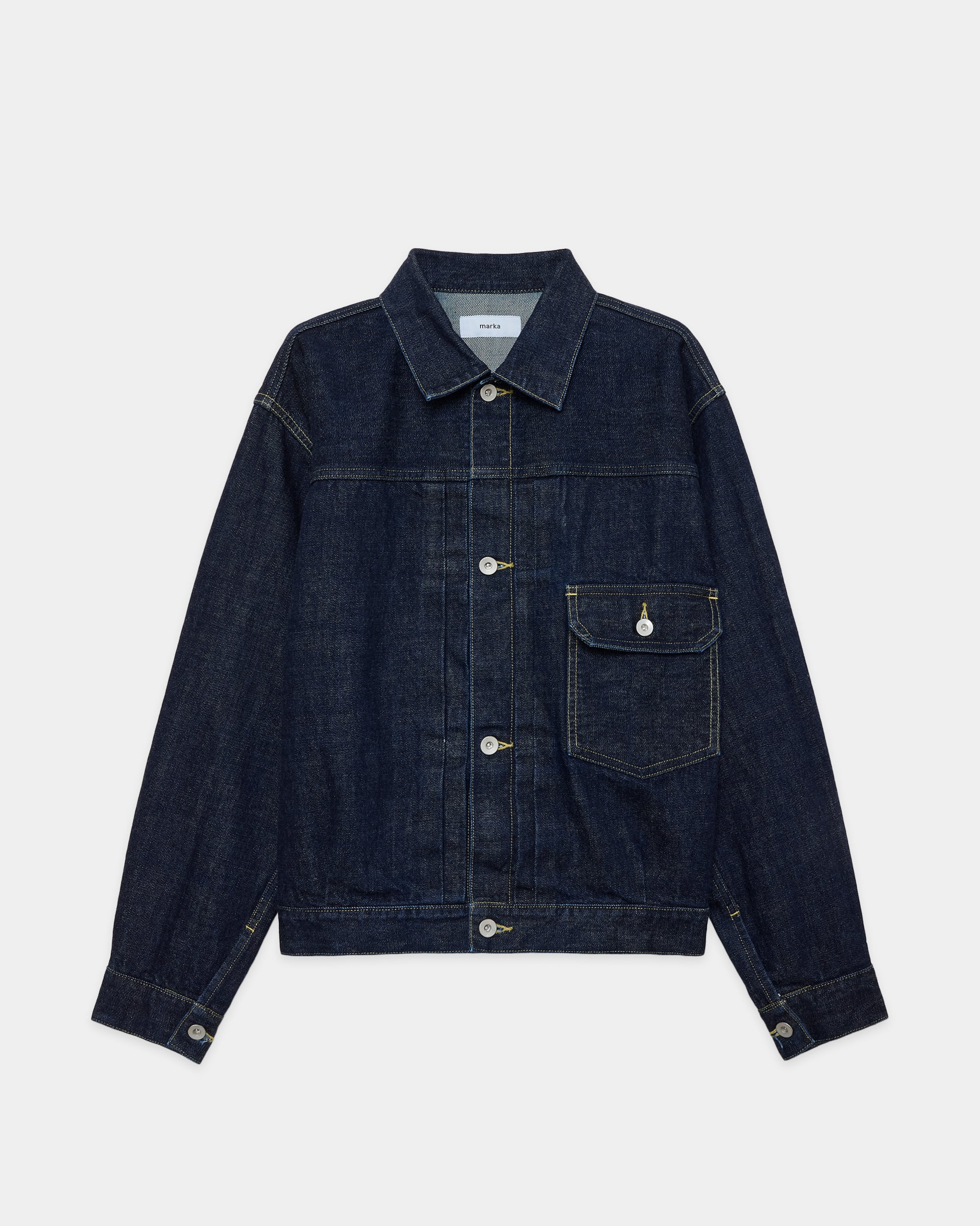 Organic Cotton 13.5oz Selvedge Denim / Type-1 Denim Jacket, Indigo O.W