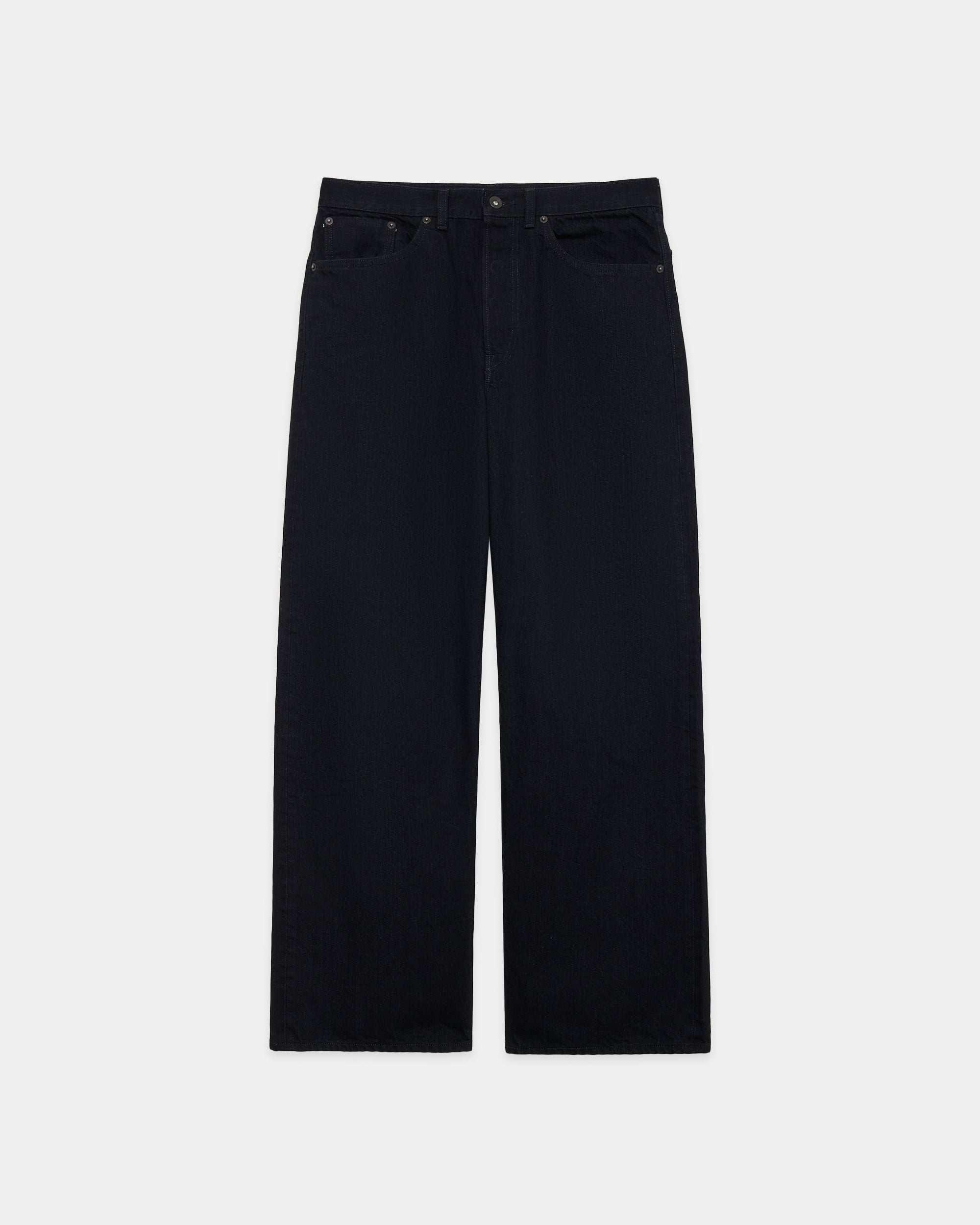【PARKING別注】オーガニックコットン13.5ozセルビッチデニム / シリンダーフィットジーンズ, Black O.W