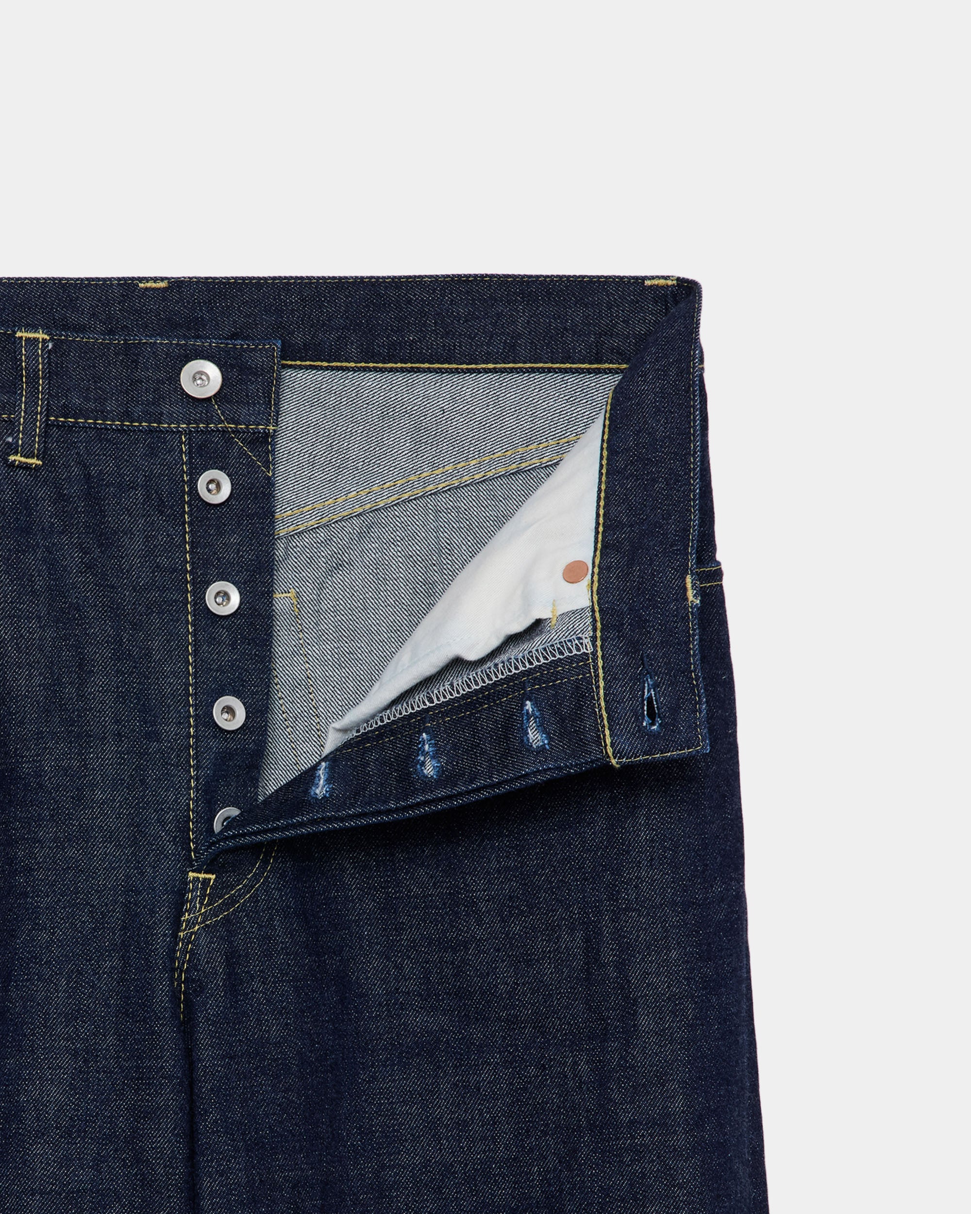 オーガニックコットン13.5ozセルビッチデニム / シリンダーフィットジーンズ, Indigo O.W