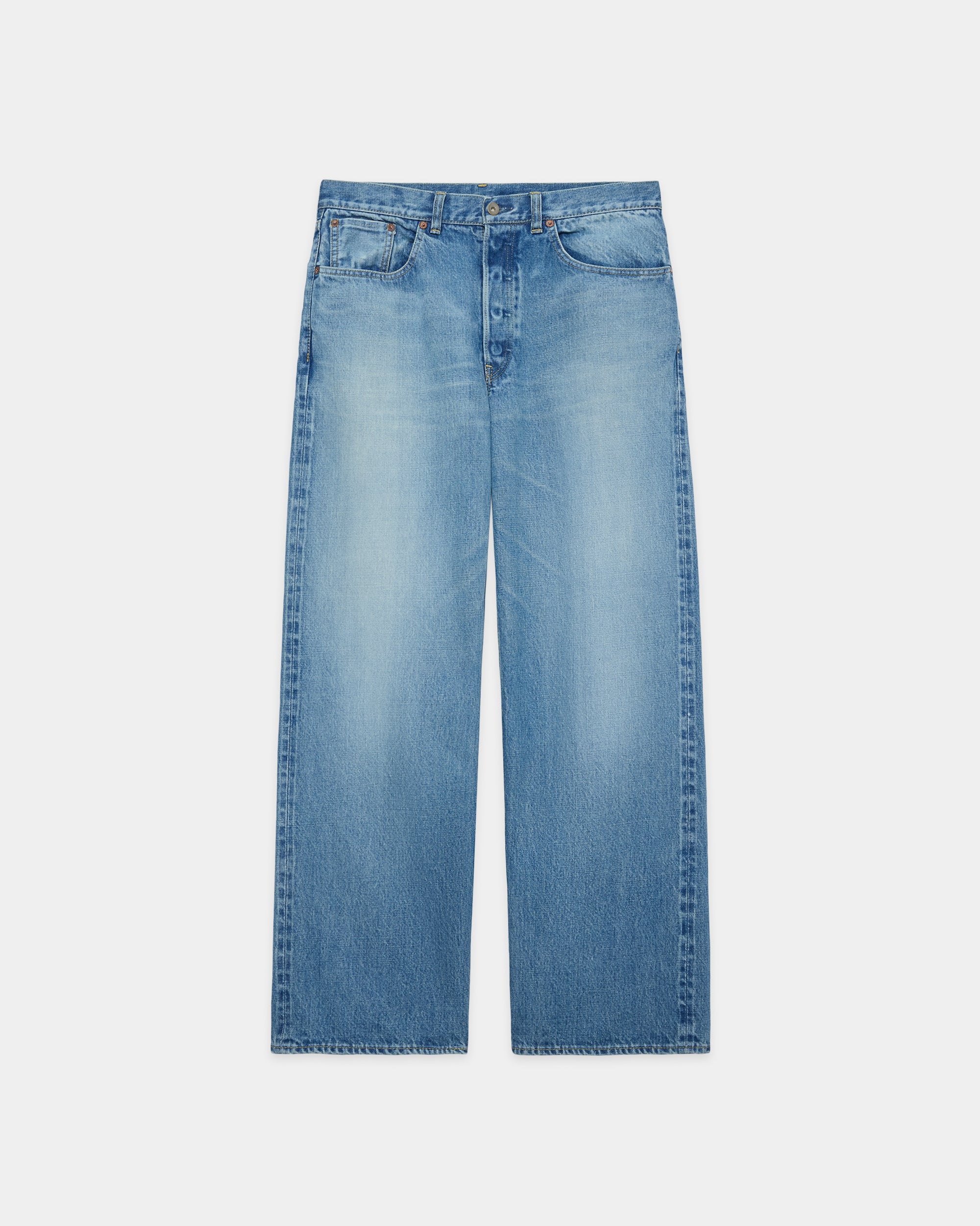 オーガニックコットン13.5ozセルビッチデニム / シリンダーフィットジーンズ, Indigo V.W