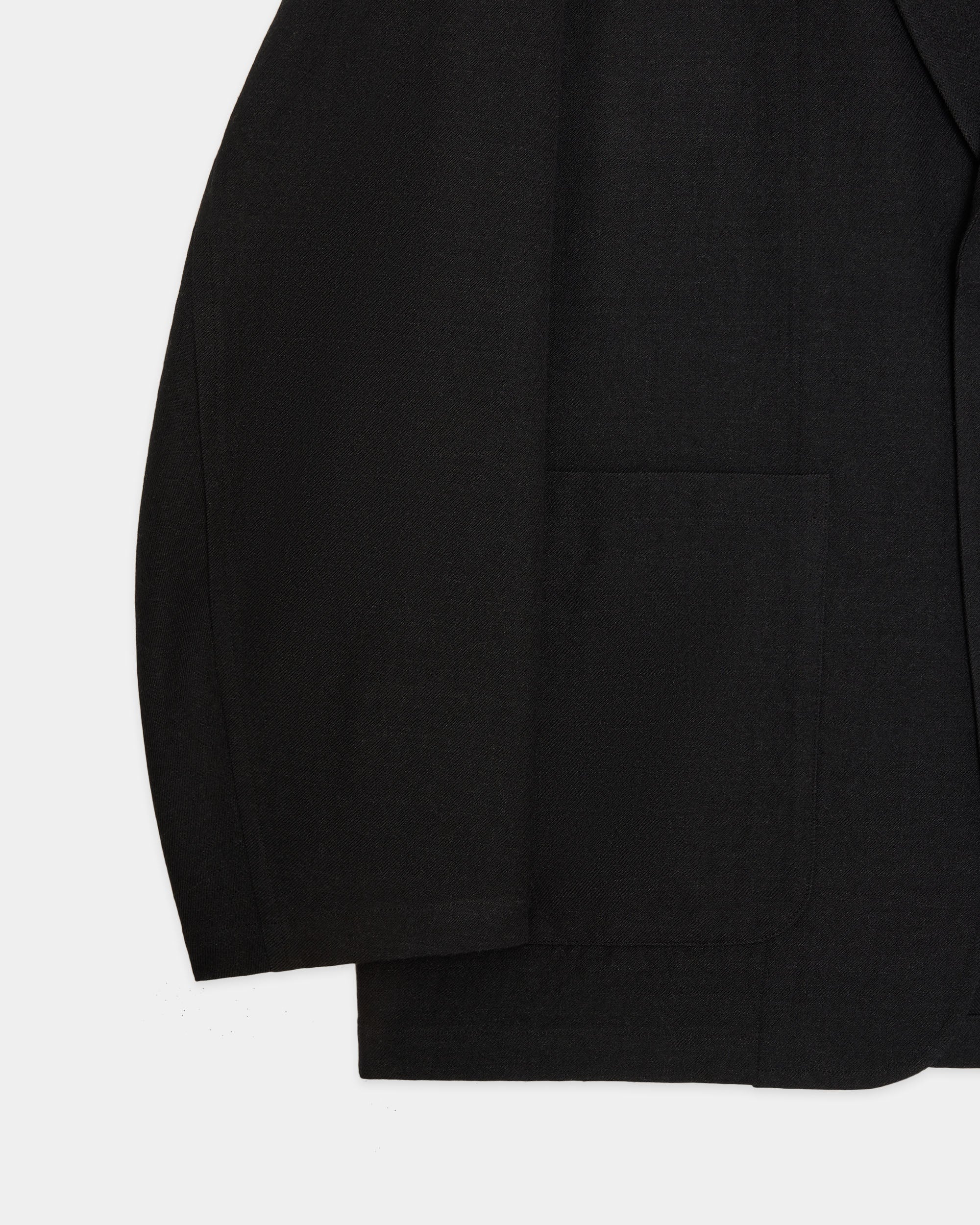Tumbled Wool Serge / Stroll Around Jacket, Chambray Black