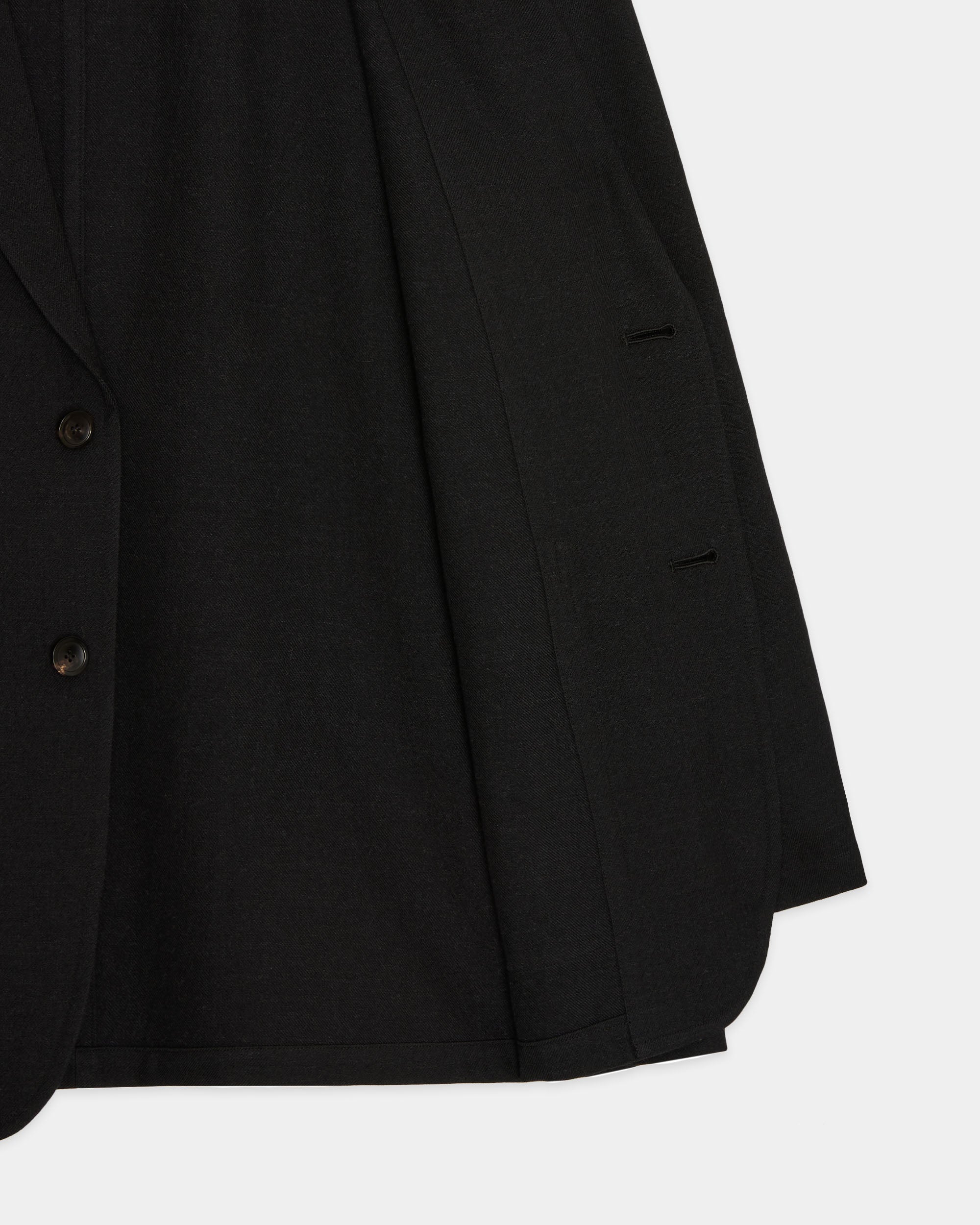 Tumbled Wool Serge / Stroll Around Jacket, Chambray Black