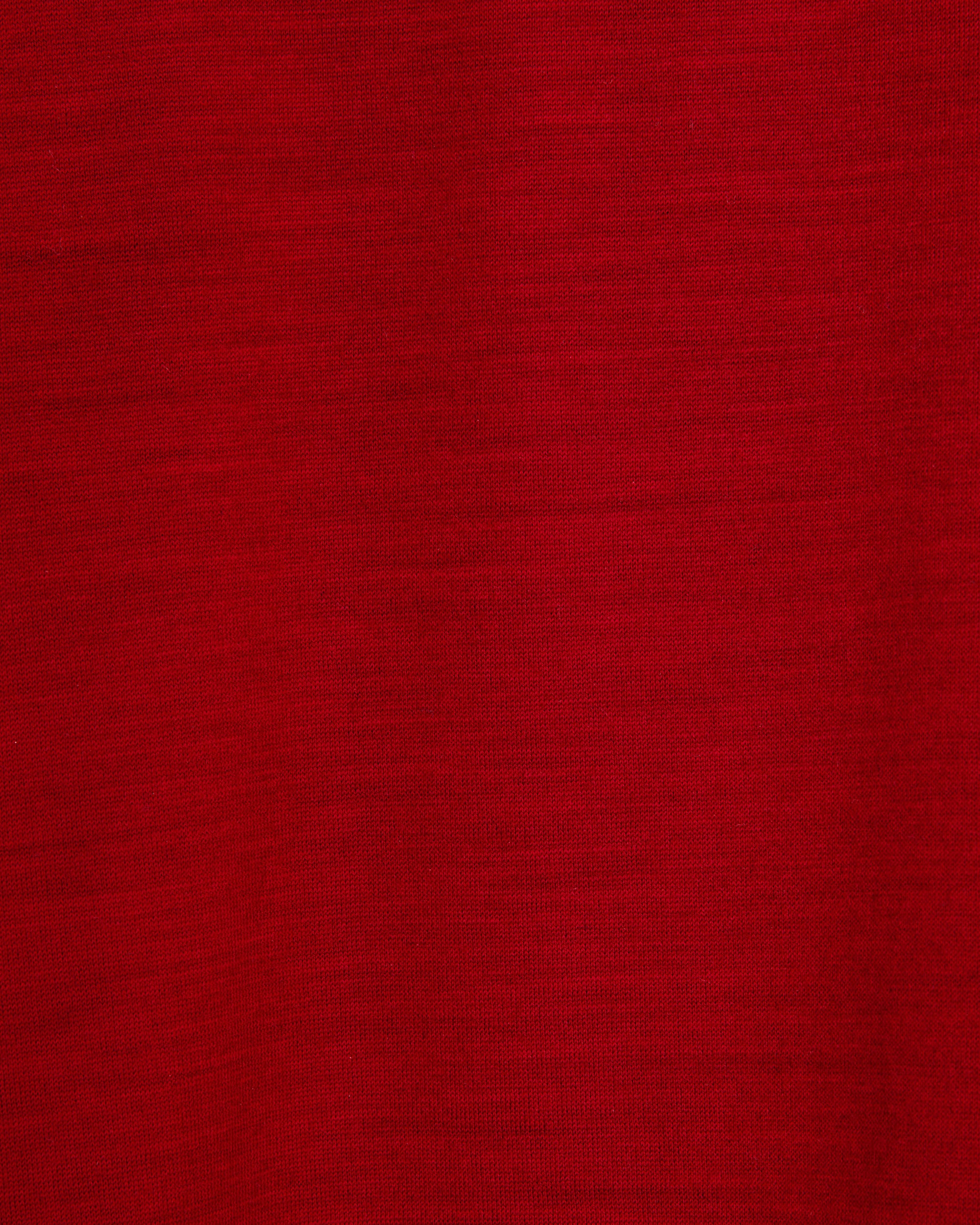 スーパー100sウォッシャブルウール天竺 / クルーネック L/S Tee, Red