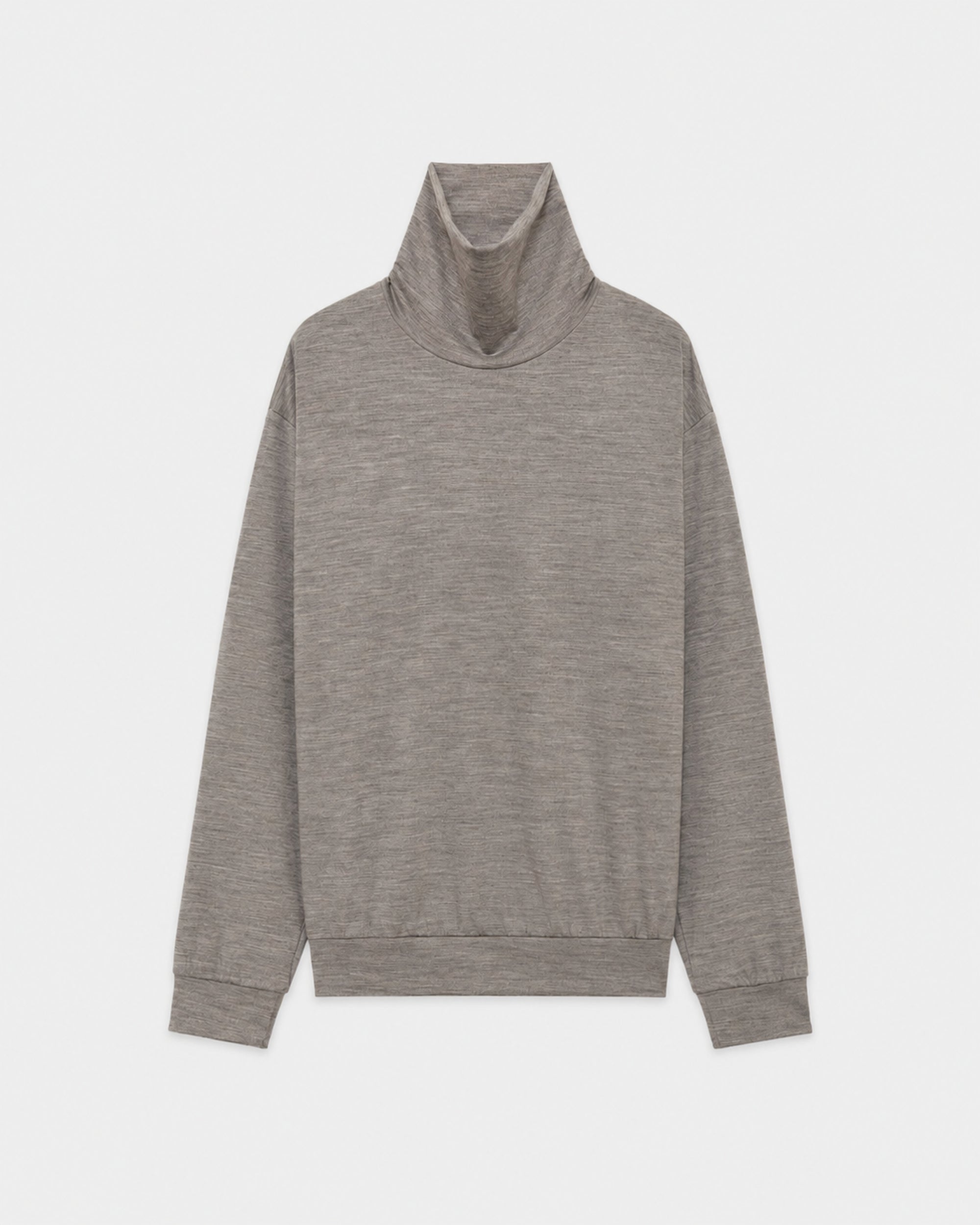 【PARKING別注】スーパー100s ウォッシャブルウール天竺 / タートルネック, Top Gray
